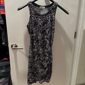 Navy blue floral dress